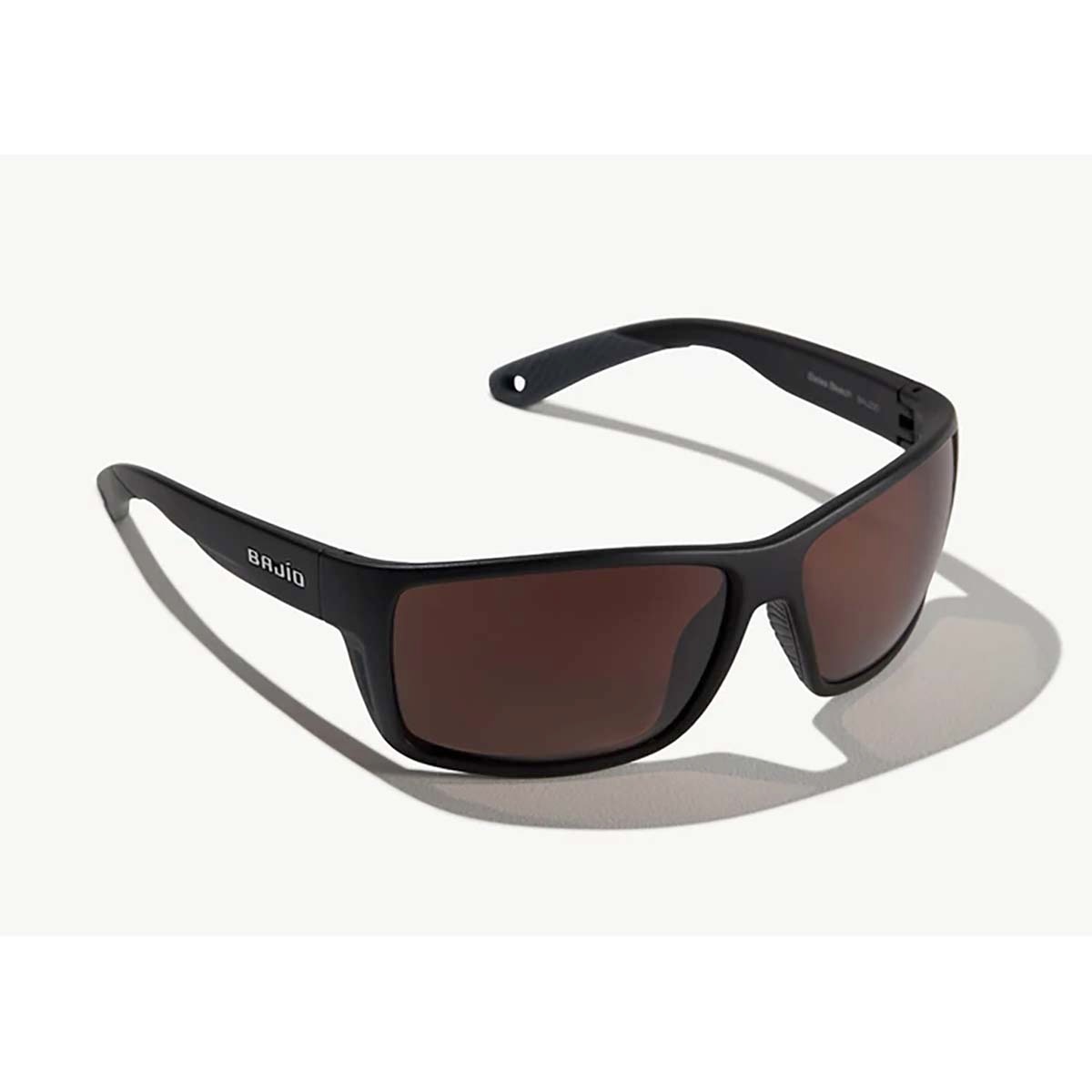 Bajio Bales Beach Sunglasses Polarized in Black Matte with Copper Plastic